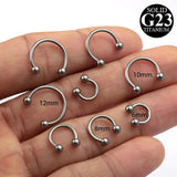 HONGTU Titanium Horseshoe Septum Piercing Lip Ring Ear Smiley Bar BCR
