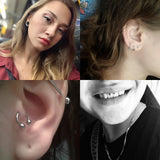 HONGTU Titanium Horseshoe Septum Piercing Lip Ring Ear Smiley Bar BCR