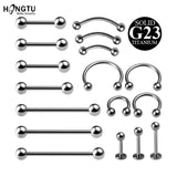 HONGTU Titanium Horseshoe Septum Piercing Lip Ring Ear Smiley Bar BCR
