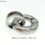 Leosoxs Ear Expander Ear Tunnels Plugs Double Flare and Captive Hoop Rings