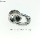 Leosoxs Ear Expander Ear Tunnels Plugs Double Flare and Captive Hoop Rings