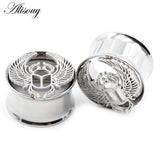 2pcs Ladybug Ear Tunnels Stainless Steel