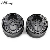 2pcs Ladybug Ear Tunnels Stainless Steel