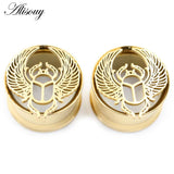 2pcs Ladybug Ear Tunnels Stainless Steel