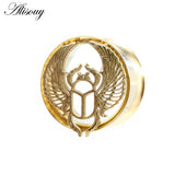 2pcs Ladybug Ear Tunnels Stainless Steel