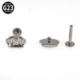 Titanium Crown Lip Labret Paw Studs Earrings 6/8mm