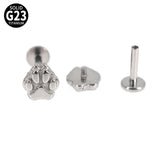 Titanium Crown Lip Labret Paw Studs Earrings 6/8mm