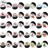 Miqiao 2pcs Christmas Ear Gauges Earring Plugs 4mm-25mm