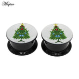 Miqiao 2pcs Christmas Ear Gauges Earring Plugs 4mm-25mm