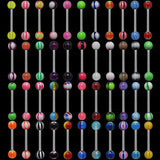 30 PCS Mix Women Tongue Rings Acrylic Ball Barbell Body Jewelry