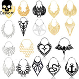 2PCS Dangle Ear Tunnels Stainless Steel Drop Earrings Plug
