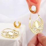 2PCS Dangle Ear Tunnels Stainless Steel Drop Earrings Plug