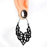 2PCS Dangle Ear Tunnels Stainless Steel Drop Earrings Plug