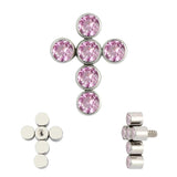 G23 Titanium Ear Studs Cross Zircon Paved Lip Cartilage Labret Tongue Nail