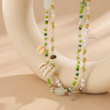Sexy Shell Beads Waist Chain Double Layers Crystal Body Chain