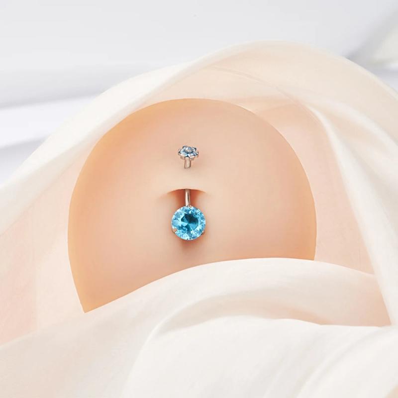 G23 Titanium Belly Button Navel Piercing Zirconia Rings