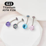 G23 Titanium Belly Button Navel Piercing Zirconia Rings