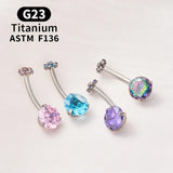 G23 Titanium Belly Button Navel Piercing Zirconia Rings