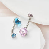 G23 Titanium Belly Button Navel Piercing Zirconia Rings