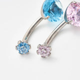 G23 Titanium Belly Button Navel Piercing Zirconia Rings