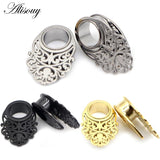 2pcs Stainless Steel Ear Plugs Dangle Piercing Gauges Expander Body Jewel