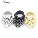 2pcs Stainless Steel Ear Plugs Dangle Piercing Gauges Expander Body Jewel