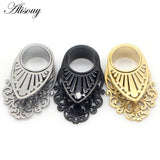 2pcs Stainless Steel Ear Plugs Dangle Piercing Gauges Expander Body Jewel