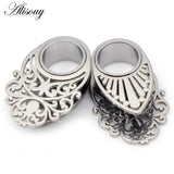 2pcs Stainless Steel Ear Plugs Dangle Piercing Gauges Expander Body Jewel