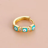 Boho Style Square Oil Painted Ear Studs