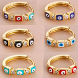 Boho Style Square Oil Painted Ear Studs