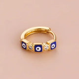 Boho Style Square Oil Painted Ear Studs