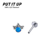 G23 ASTM F136 Titanium Opal Labret Lip Piercing Set