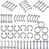 G23 Medical Stainless Steel 60 PCS/Pack Jewelry Lip Nose Nail Piercing