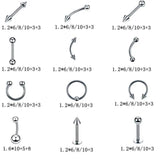 G23 Medical Stainless Steel 60 PCS/Pack Jewelry Lip Nose Nail Piercing