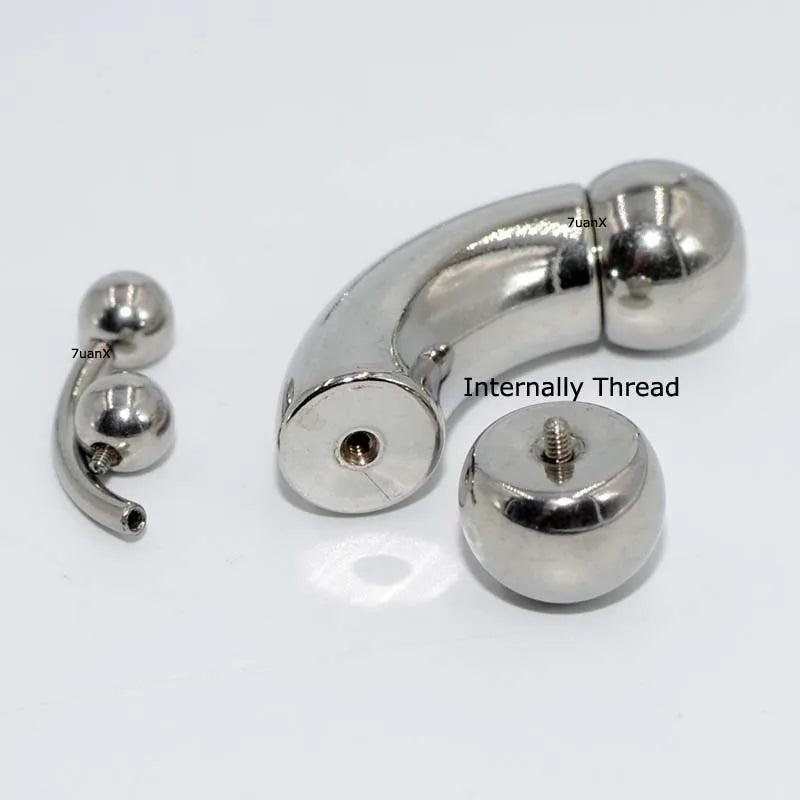 Curved Barbell Ear Lobe PA Piercing Jewelry Stainless Steel Silver