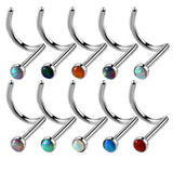 10Pcs Opal Stone Nose Rings & Studs Stainless Steel Piercing Jewelry