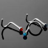10Pcs Opal Stone Nose Rings & Studs Stainless Steel Piercing Jewelry