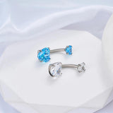 G23 Titanium Heart CZ Navel Piercing Body Jewelry for Women