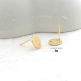6PCS 8MM 14K Plated Round Earrings Stud Earring Findings