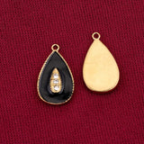 5pcs Enamel Water Drop Charms for DIY Jewelry Making