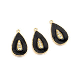 5pcs Enamel Water Drop Charms for DIY Jewelry Making