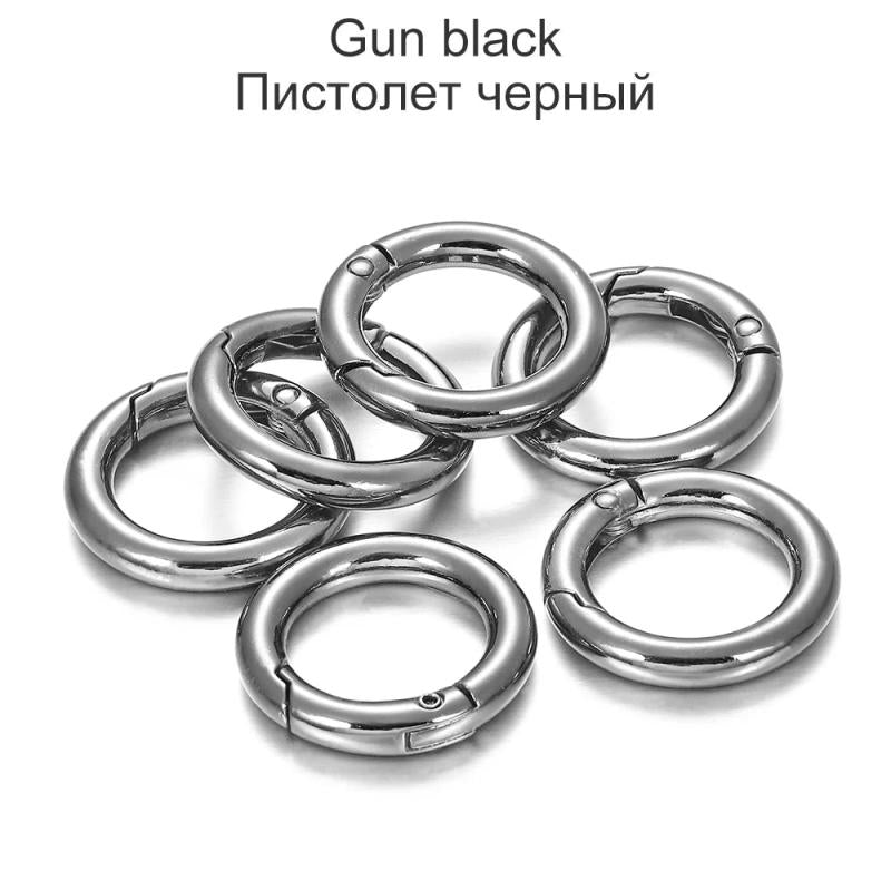 5Pcs Spring O-Ring Buckles Clips Round Push Trigger Snap Hooks