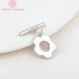 6 Sets 13MM 24K Plated Brass Flower Bracelet Clasps