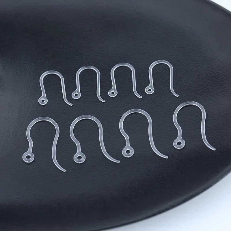 100 PCS Transparent Resin Ear Hook For Jewelry Making