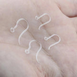 100 PCS Transparent Resin Ear Hook For Jewelry Making