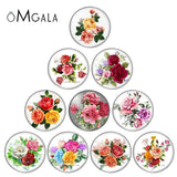 Vintage Rose Flower Glass Cabochons DIY Making Accessories