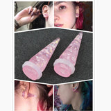 Pink Opal Ear Tunnel Ear Extension Ear Stretcher Ear Plugs