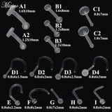 Miqiao 10pc Body Piercing Jewelry Acrylic Plastic Soft Rod Earrings
