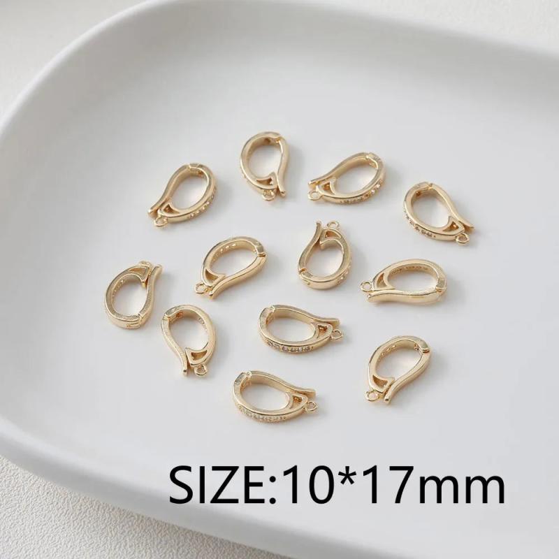 4PCS Zirconia Clasp Set Brass DIY Jewelry Making Supplies