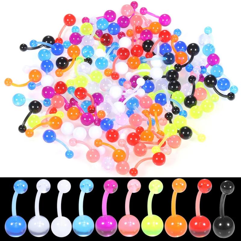 Acrylic Navel Belly Button Rings Barbell 5/8mm Body Jewelry